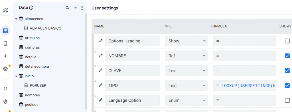 Crear un login en AppSheet y dar permisos por ROL